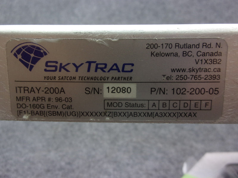 SkyTrac ITRAY-200A Mounting Tray P/N 102-200-05