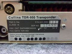 Collins TDR-950 Transponder P/N 622-2092-001