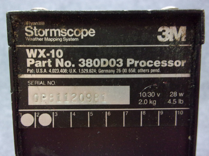 3M Stormscope WX-10 Processor With Tray P/N 380D03