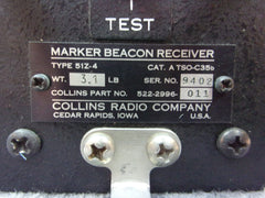 Collins 51Z-4 Marker Beacon Receiver P/N 522-2996-011 (New)