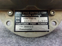 Beechcraft Pneumostat 101-380013-3 Aero Space Controls 1520T100-10