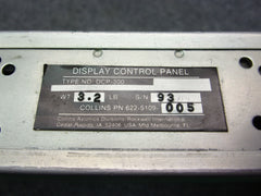 Collins DCP-300 Display Control Panel P/N 622-5109-005