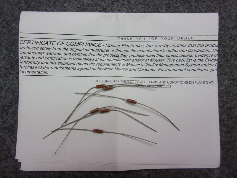 Dale 412 Ohm 1/10 Watt Resistor P/N RN55E4120BB14 (Lot of 6 With CoC)