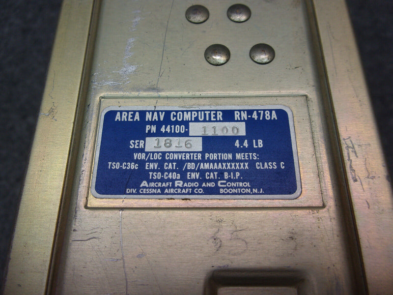ARC 400 RNAV Area Nav Computer RN-478A P/N 44100-1100