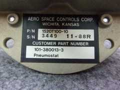 Beechcraft Pneumostat 101-380013-3 Aero Space Controls 1520T100-10