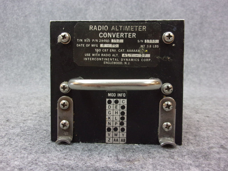 Intercontinental Dynamics Type 995 Radio Altimeter Converter P/N 29400-112
