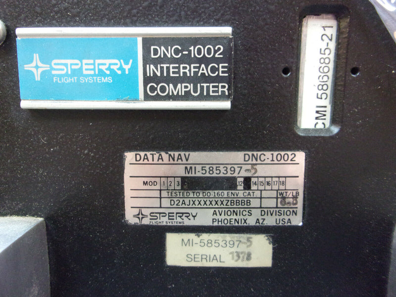 Sperry DNC-1002 Interface Computer P/N MI-585397-5 (Tested w/8130)