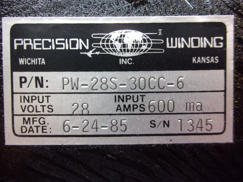 Precision Winding Power Supply P/N PW-28S-30CC-6