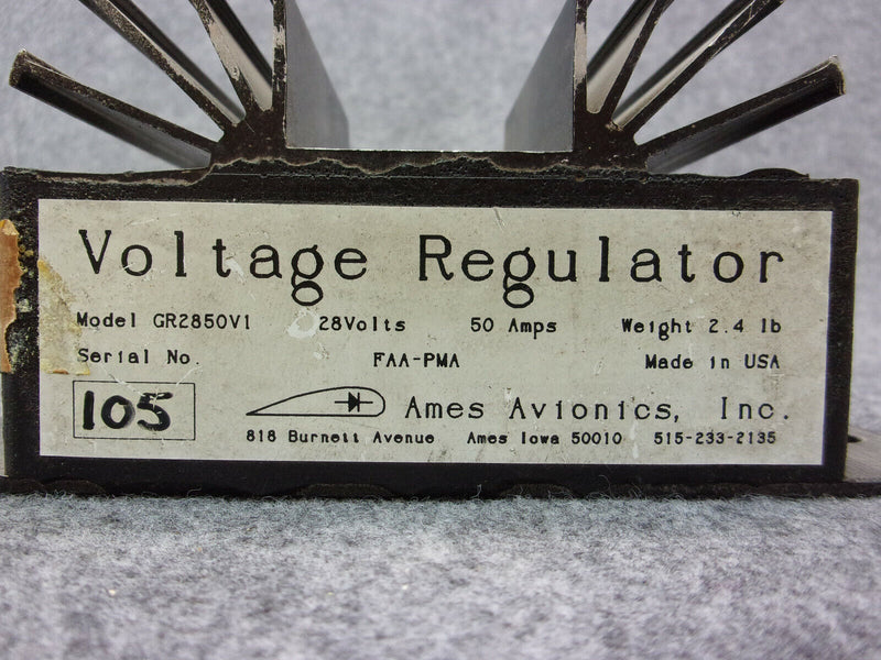 Twin Commander Ames Voltage Regulator P/N GR2850V1