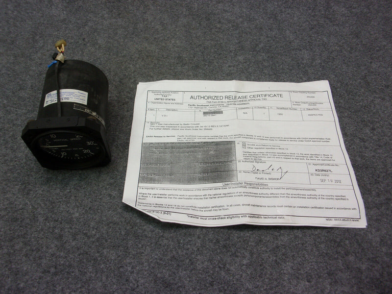 Badin Crouzet Vertical Speed Indicator P/N 38210-3941 (Inspected w/8130)