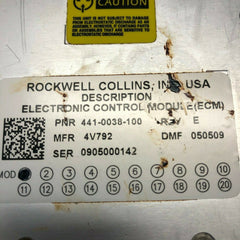 Rockwell Collins IPOD Dock ECM P/N 441-0038-100