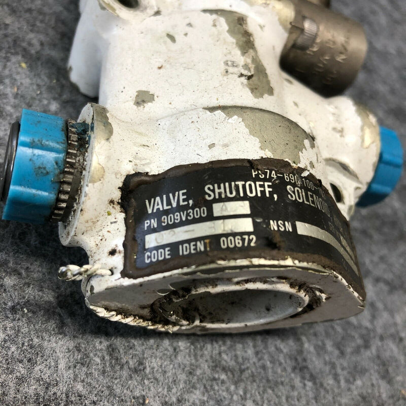 Grimes Aerospace Hydraulic Solenoid Shutoff Valve P/N 909V300A 909V191