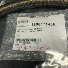 Bell Helicopter Hose Assy P/N 70-061L000A530A AE7013319K0530