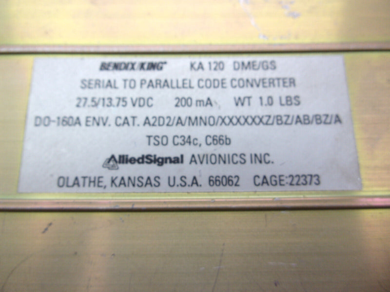 Bendix King KA-120 DME/GS Converter P/N 066-1089-00