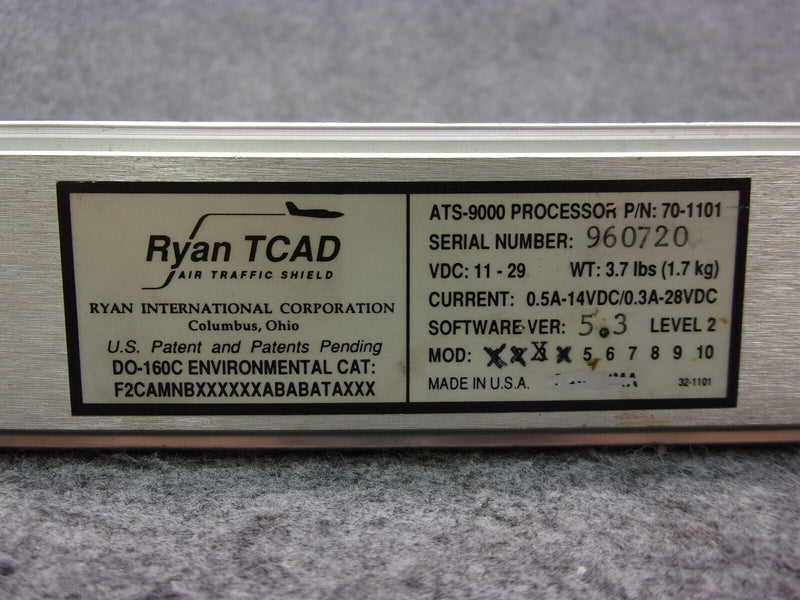 Ryan TCAD ATS-9000 Processor P/N 70-1101