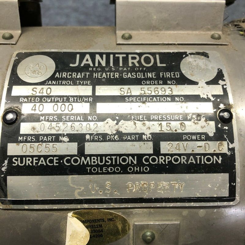 Janitrol S40 Heater SA-55693 05C55
