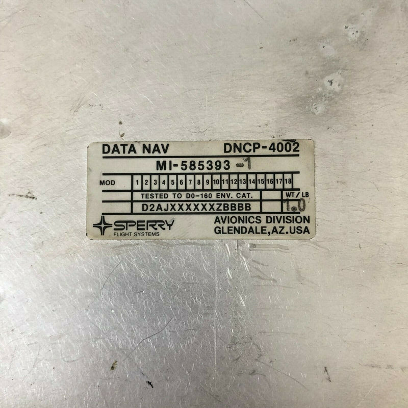 Sperry DNCP-4002 Data Nav Control P/N MI-585393-1