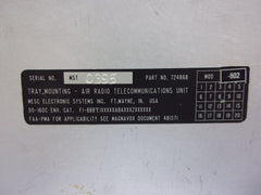 Magnavox ARTU Mounting Tray P/N 724868-802