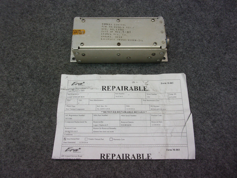 Sikorsky 76550-01008-103 Grimes 70-0158-5 Dimmer Control