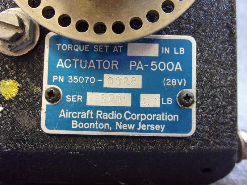 ARC PA-500A Actuator Servo P/N 35070-0328 with Connector