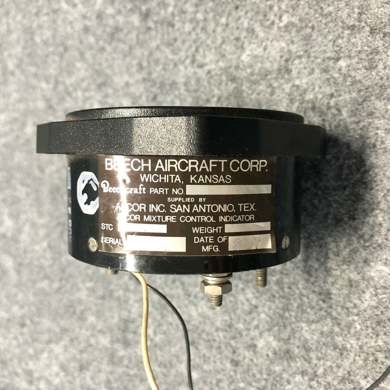 Beechcraft Alcor T.I.T Mixture Control Indicator Gauge P/N 46022