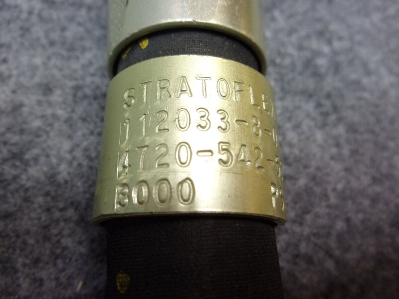 Stratoflex 3000PSI Hydraulic Hose Assy AN-8 Flare P/N 112033-8-0140
