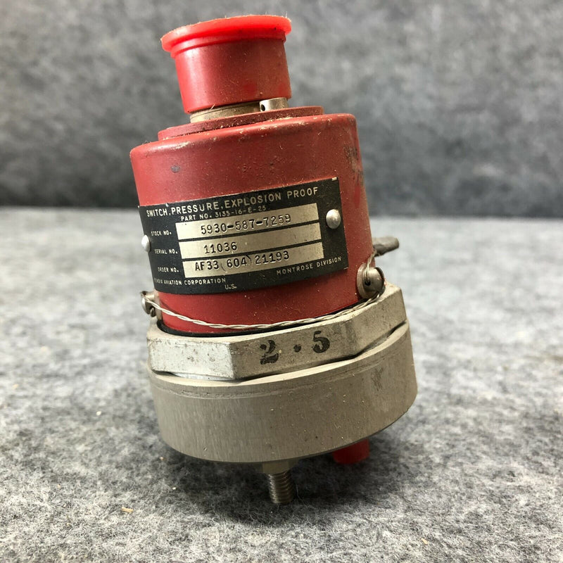 Bendix 2.5 PSI Pressure Switch P/N 3135-16-E-25 5930-00-587-7259