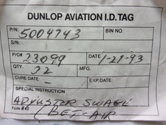 Dunlop Aviation Square Adjuster Swage P/N 5004743 (Lot of 2)