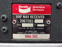 Bendix RNA-26C VHF Nav Receiver P/N 2067593-2649