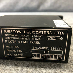 Bristow Helicopter Pilots IHUMS Panel P/N 1384-001