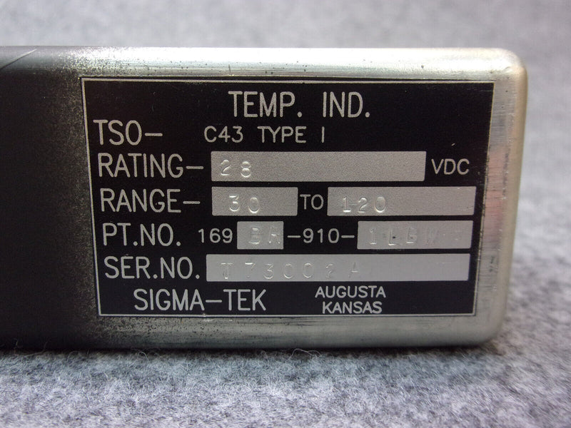 Sigma-Tek Oil Temp Indicator Module P/N 169BR-910-1LBW