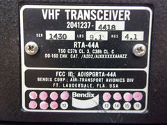 Bendix RTA-44A VHF Tranceiver P/N 2041237-4418