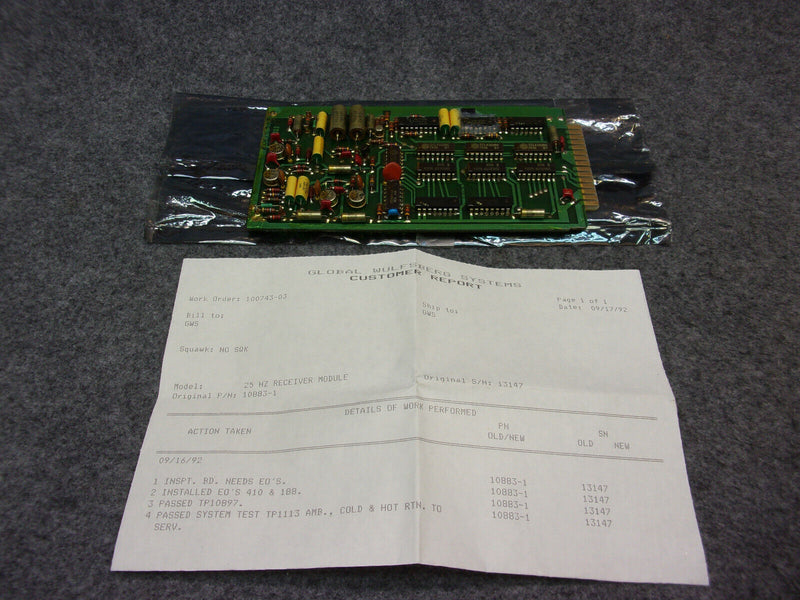 Global Wulfsberg 25Hz RCVR Module P/N 10883-1