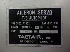 TacTair T-3 Autopilot Amplifier And Aileron Servo AS402 P/N B-645 C-622