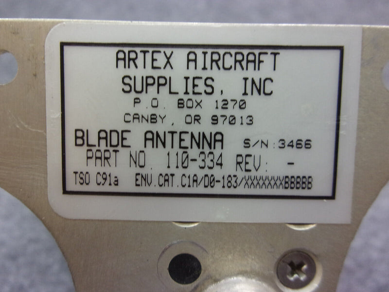 Beechcraft Artex ELT Antenna P/N 58-380117-1 110-334