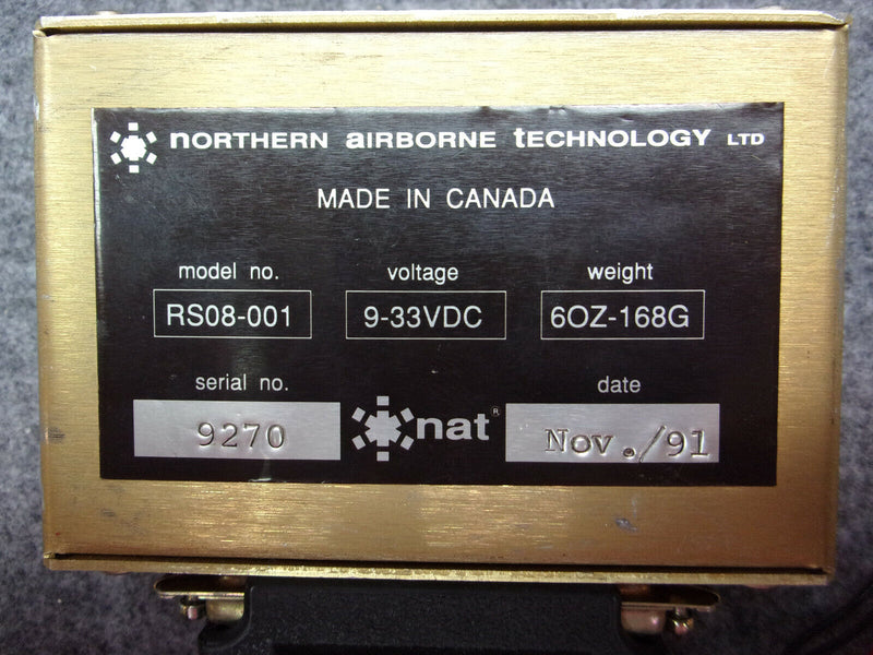 NAT Northern Airborne Technology Remote Switch w/Connector P/N RS08-001
