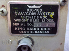 King KX-160 Nav/Com System With Tray