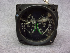 Cessna S3304-1 Mid-Continent MD180-1 Man Press Fuel Flow Indicator W/Connector