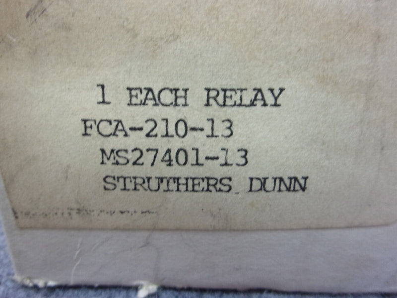 Struthers Dunn MS27401-13 Relay P/N FCA-210-13