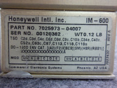 Honeywell IM-600 Configuration Module P/N 7025973-04007